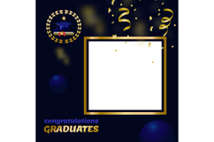 Twibbon graduation template celebration party vector Product Image 1
