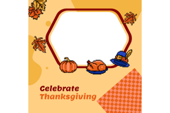 Twibbon thanksgiving celebration party template banner Product Image 1
