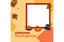 Twibbon thanksgiving celebration party template graphic Product Image 1
