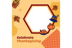 Twibbon thanksgiving celebration party template vector Product Image 1