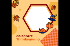 Twibbon thanksgiving celebration party template vector Product Image 2