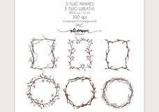 twigs clipart fall winter spring branches clip art watercolor rustic wreath frame border