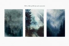 Twilight morning watercolor clip art set Product Image 5