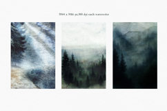 Twilight morning watercolor clip art set Product Image 7