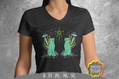 Twin Cheetah with Magic Crest SVG Product Image 1