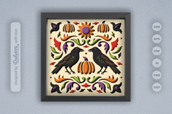 Black Crows Halloween Folk Art Layered Papercut Product Image 2