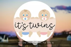 It's Twins SVG New Baby Announcement svg Door Hanger svg Product Image 1