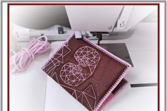 Twins ITH passport cover hand digitized embroidery pattern Product Image 7