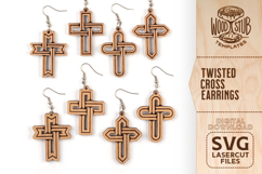 Twisted Cross Earrings, Boho earrings, Cross svg Product Image 1