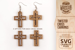 Twisted Cross Earrings, Boho earrings, Cross svg Product Image 2