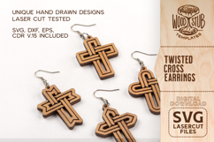 Twisted Cross Earrings, Boho earrings, Cross svg Product Image 3