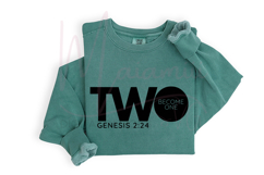 Two Become One SVG, Genesis 2:24 SVG, Wedding Bible Verse SV Product Image 2