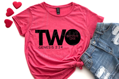 Two Become One SVG, Genesis 2:24 SVG, Wedding Bible Verse SV Product Image 1
