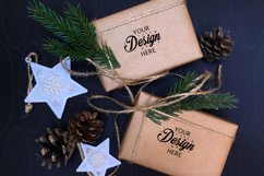 Mockup Two Boxes Christmas Ornament Craft paper Photography Product Image 1