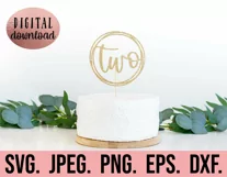 Happy Birthday Cake Topper SVG - Birthday PNG Design Clipart Product Image 5