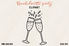 Bachelorette Party Line Art Clipart Bride SVG PNG EPS Product Image 1