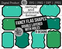 Two Layer Fancy Flag or Tag Shapes With 8 Shapes for Layering