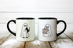 Cute Line Art Doodle Ghost BUNDLE | Halloween PNG SVG EPS Product Image 4