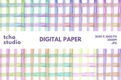 Two Tone Plaid Watercolor Digital Papers Background Product Image 1
