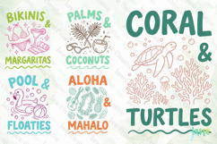 Two-Tone Summer Beach Doodles SVG PNG Product Image 8