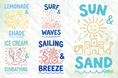Two-Tone Summer Beach Doodles SVG PNG Product Image 5