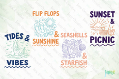 Two-Tone Summer Beach Doodles SVG PNG Product Image 1