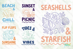Two-Tone Summer Beach Doodles SVG PNG Product Image 2