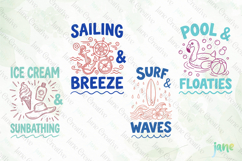 Two-Tone Summer Beach Doodles SVG PNG Product Image 1