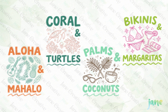 Two-Tone Summer Beach Doodles SVG PNG Product Image 1