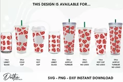 Love Hearts Starbucks 24oz Acrylic Tumbler Cup Wrap Vector Product Image 3