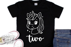 Two Birthday Unicorn SVG - 2nd Birthday Unicorn Shirt PNG Product Image 3