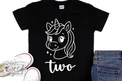 Two Birthday Unicorn SVG - 2nd Birthday Unicorn Shirt PNG Product Image 3