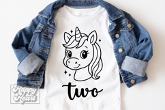 Two Birthday Unicorn SVG - 2nd Birthday Unicorn Shirt PNG Product Image 4