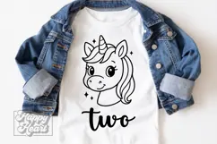 Two Birthday Unicorn SVG - 2nd Birthday Unicorn Shirt PNG Product Image 4