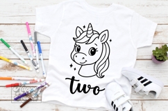 Two Birthday Unicorn SVG - 2nd Birthday Unicorn Shirt PNG Product Image 5