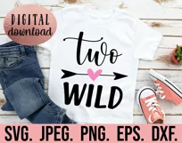 Two Wild 2nd Birthday Girl Shirt SVG - Second Birthday Two Product Image 2
