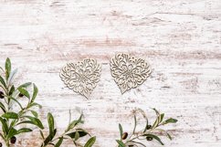 Earrings Laser Cut. Teadrop earrings SVG. Heart Earrings SVG Product Image 2