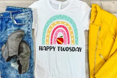 TWOSDAY TUESDAY FEBRUARY 2022 SUBLIMATION DESIGN- TWOSDAY TUESDAY TEACHER SCHOOL SUBLIMATION