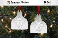 Double Sided Cow Tag Ornament Mockup - PSD, PNG, JPG Product Image 1