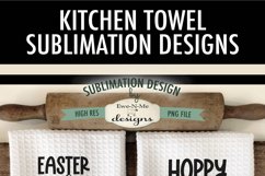 Spring Easter Bunny in Overalls | Kitchen Towel Sublimation Product Image 6