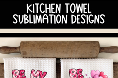 Dog and Cat Valentine Sublimation Kitchen Towel PNG Designs Product Image 6