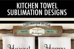 Harvest Pumpkin Sunflower Kitchen Towel Sublimation Design Product Image 6