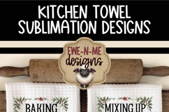 Red Stand Mixer Holiday Kitchen Towel Sublimation PNG Files Product Image 6