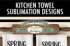 Spring Easter Bunnies with Fence | Kitchen Towel Sublimation Product Image 6