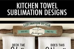 Funny Retro Christmas Housewife | Kitchen Towel Sublimation Product Image 6