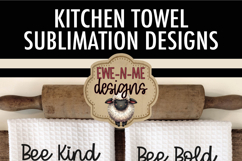 Cute Bees Sublimation Towel PNG Designs | Bee Kind Bee Brave Product Image 6