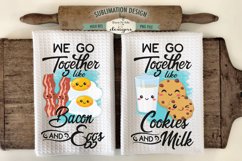 Go Together Sublimation Towel PNG - Cookies Milk - Bacon Egg Product Image 1