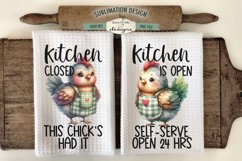 Funny Chickens Kitchen Towel Sublimation | Kitchen Open PNG Product Image 1