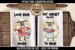 Valentine Sheep Sublimation Kitchen Towel Designs Product Image 1