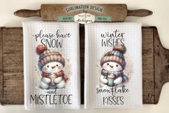 Cute Snowman Kitchen Towel Sublimation Designs Product Image 1